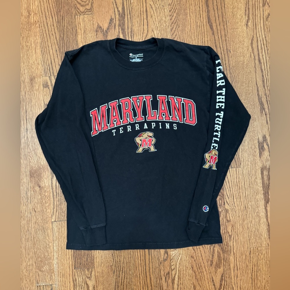 Maryland Terrapins “Fear The Turtle” Sleeve Hit Long sleeve shirt Champion Sz S